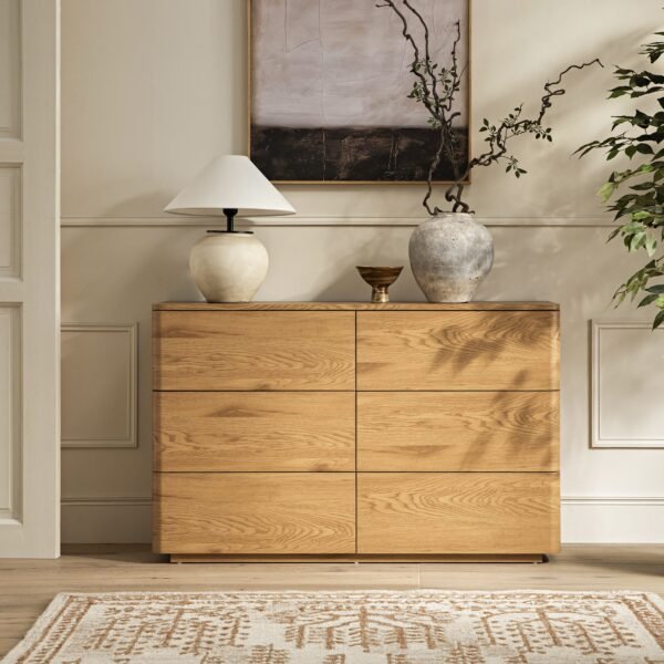 Rasa Curved Edge Chest of 6 Drawers - Image 1