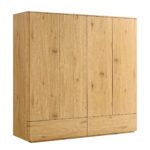 Luxe Solid Wood Curved Edge 4-Door Wardrobe - Image 3