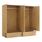 Luxe Solid Wood Curved Edge 4-Door Wardrobe - Image 5