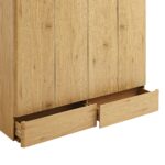 Luxe Solid Wood Curved Edge 4-Door Wardrobe - Image 6