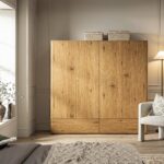 Luxe Solid Wood Curved Edge 4-Door Wardrobe - Image 2