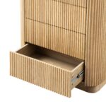 Fluted Solid Wood Chest of 5 Drawers - Image 6