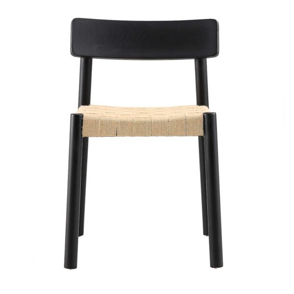 Bira Set of 2 Solid Wood and Jute Dining Chairs - Image 4