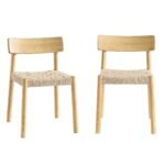 Bira Set of 2 Solid Wood and Jute Dining Chairs - Image 8