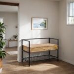 Foxx Solid Wood and Metal Shoe Rack