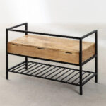 Foxx Solid Wood and Metal Shoe Rack - Image 2