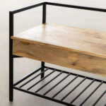 Foxx Solid Wood and Metal Shoe Rack - Image 5