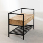 Foxx Solid Wood and Metal Shoe Rack - Image 3