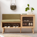 Kedi Refined Solid Wood Shoe Bench Cabinet