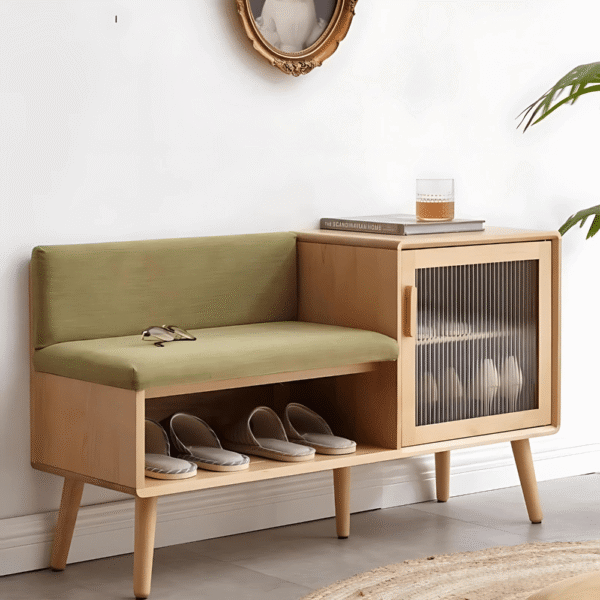 Kedi Refined Solid Wood Shoe Bench Cabinet - Image 3