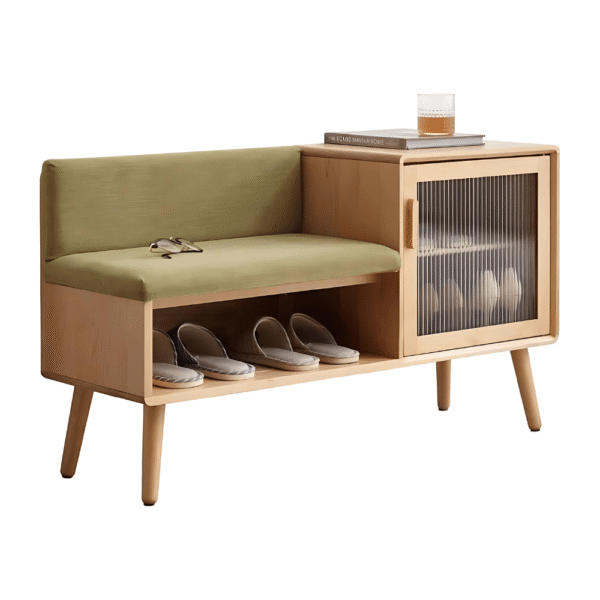 Kedi Refined Solid Wood Shoe Bench Cabinet - Image 4