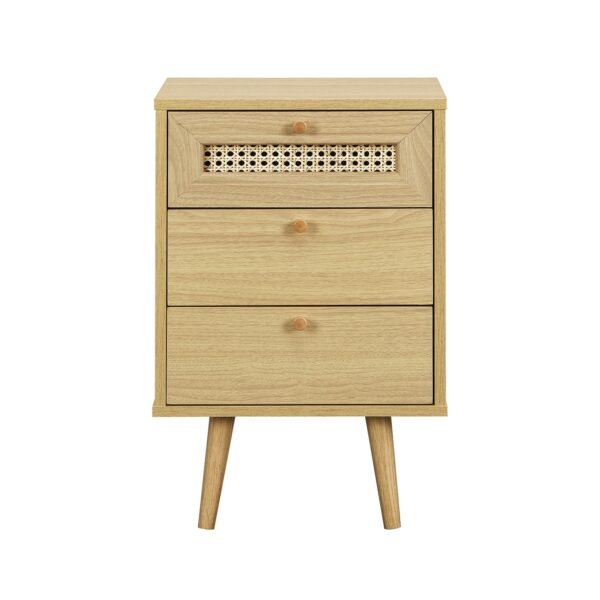 France Rattan 3-Drawer Bedside Table - Image 3