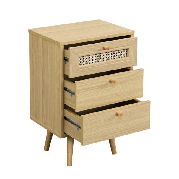France Rattan 3-Drawer Bedside Table - Image 4