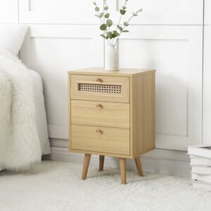 France Rattan 3-Drawer Bedside Table