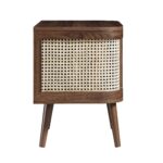 Curved Rattan Solid Wood Bedside Table - Image 5
