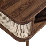 Curved Rattan Solid Wood Bedside Table - Image 6