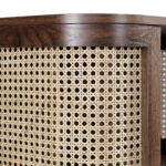 Curved Rattan Solid Wood Bedside Table - Image 7