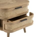 Curved Rattan Solid Wood 2-Drawer Bedside Table - Image 5