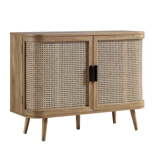 Curved Rattan 2-Door Small Sideboard - Image 3