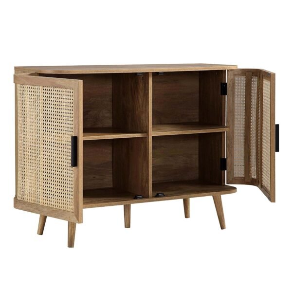 Curved Rattan 2-Door Small Sideboard - Image 4