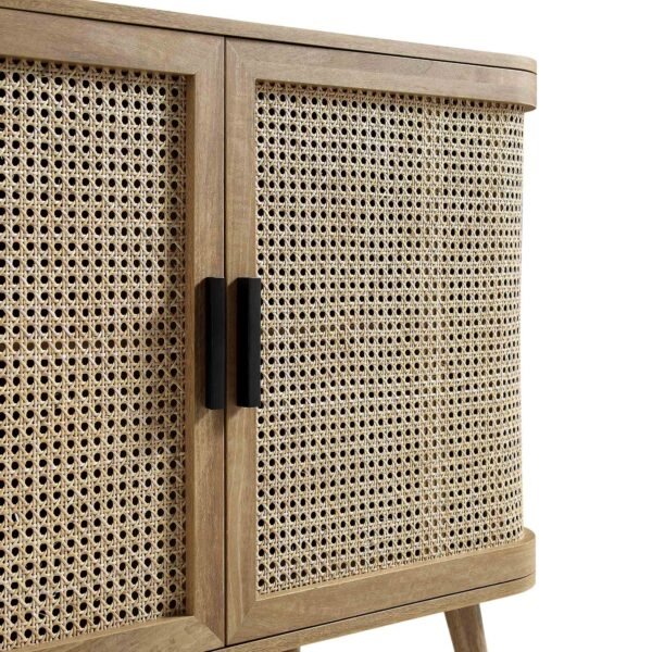 Curved Rattan 2-Door Small Sideboard - Image 5