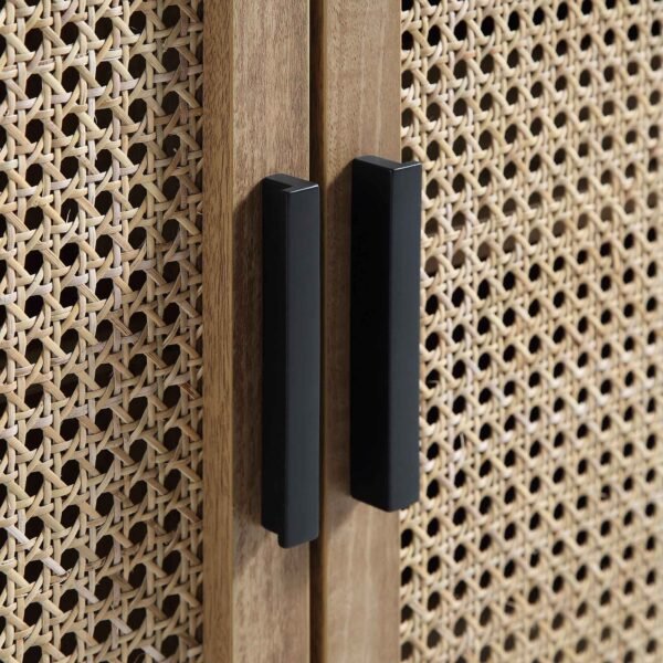 Curved Rattan 2-Door Small Sideboard - Image 7