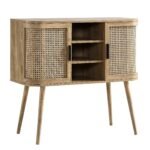 Curved Rattan 2-Door Buffet Sideboard - Image 9