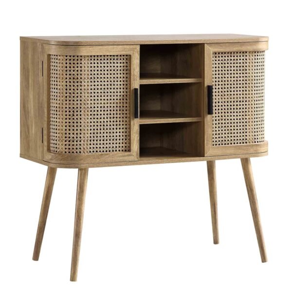 Curved Rattan 2-Door Buffet Sideboard - Image 9