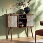 Curved Rattan 2-Door Buffet Sideboard