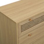 France Solid Wood Rattan Chest of 3 Drawer - Image 4