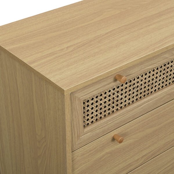 France Solid Wood Rattan Chest of 3 Drawer - Image 4