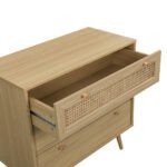 France Solid Wood Rattan Chest of 3 Drawer - Image 5