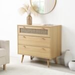 France Solid Wood Rattan Chest of 3 Drawer - Image 2