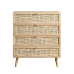 Classic Rattan Tall Chest of 4 Drawers - Image 3