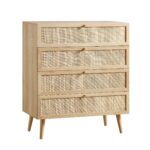 Classic Rattan Tall Chest of 4 Drawers - Image 4