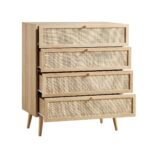 Classic Rattan Tall Chest of 4 Drawers - Image 5