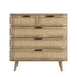 Curved Rattan Chest of 5 Drawers - Image 2