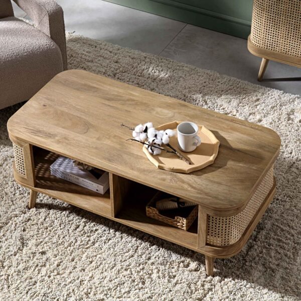 Curved Rattan Coffee Table - Image 2