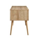 Classic Solid Wood Rattan 2-Door Desk - Image 8