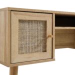 Classic Solid Wood Rattan 2-Door Desk - Image 7
