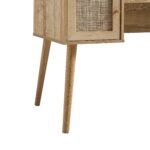 Classic Solid Wood Rattan 2-Door Desk - Image 9