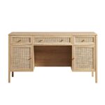 Classic Woven Rattan 3-Drawer Desk - Image 4