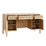 Classic Woven Rattan 3-Drawer Desk - Image 5