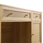 Classic Woven Rattan 3-Drawer Desk - Image 6
