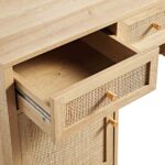 Classic Woven Rattan 3-Drawer Desk - Image 7