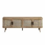 Curved Rattan 4-Doors Wide TV Unit - Image 3