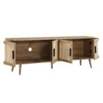 Curved Rattan 4-Doors Wide TV Unit - Image 4