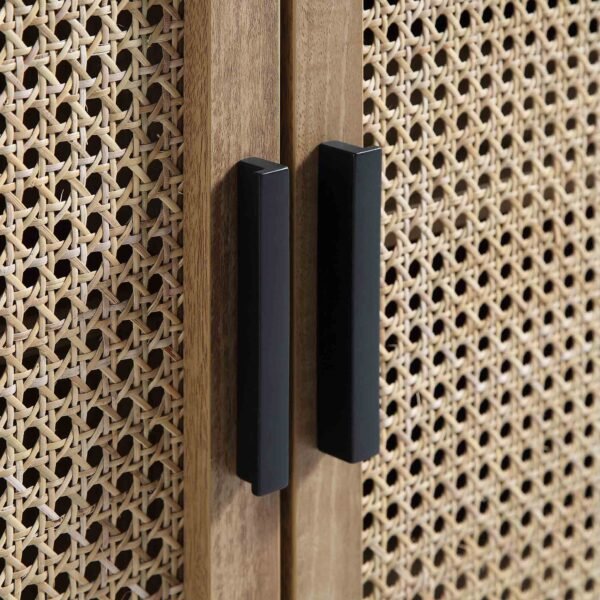 Curved Rattan 4-Doors Wide TV Unit - Image 8