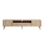 Classic Rattan 200cm Wide TV Unit - Image 4