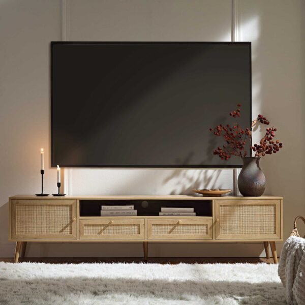 Classic Rattan 200cm Wide TV Unit - Image 1
